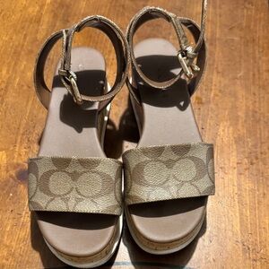 Coach Women's Brown Patterned Sandals